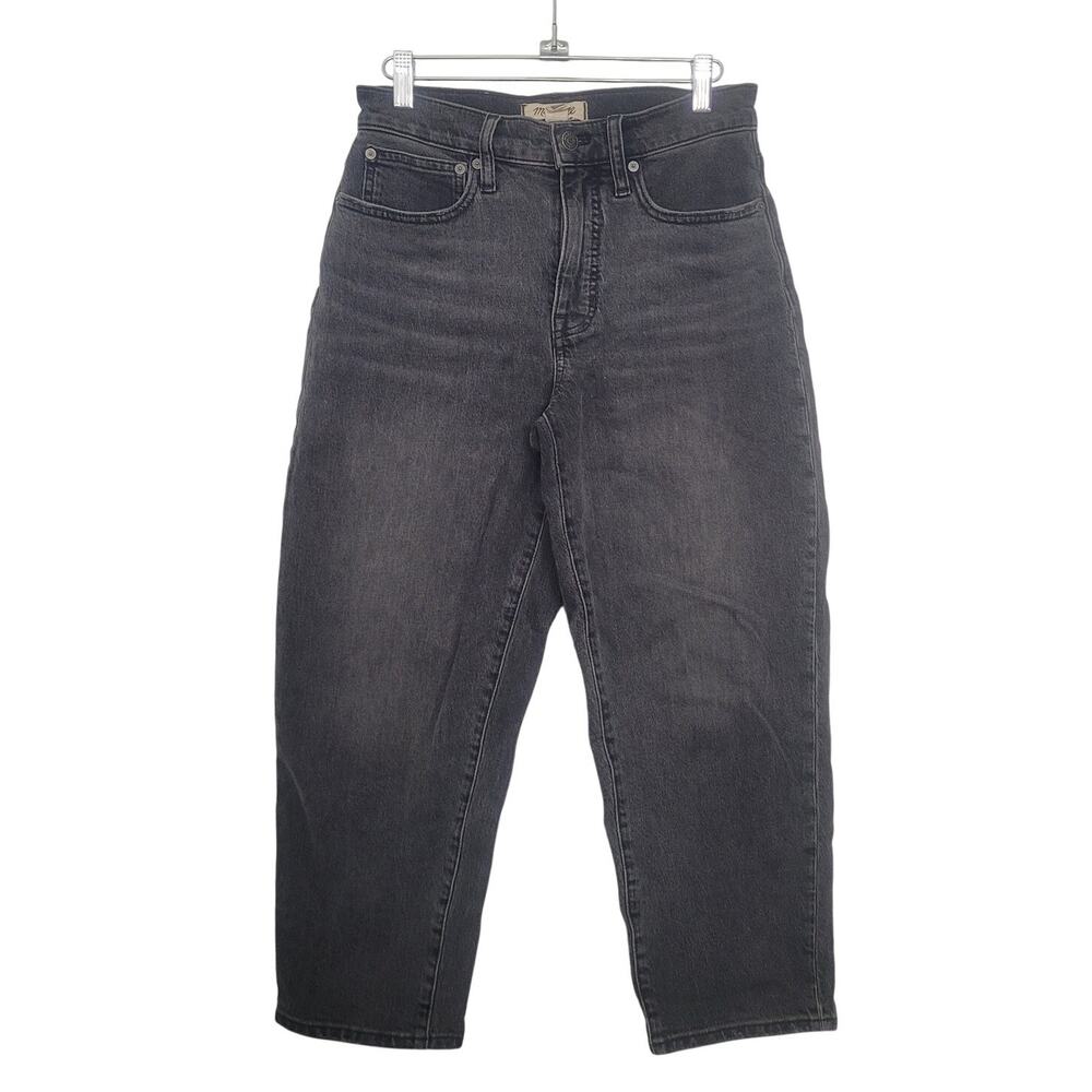 Madewell Balloon Barrel Jeans Size 26 Petite Gray Dark Wash Utility